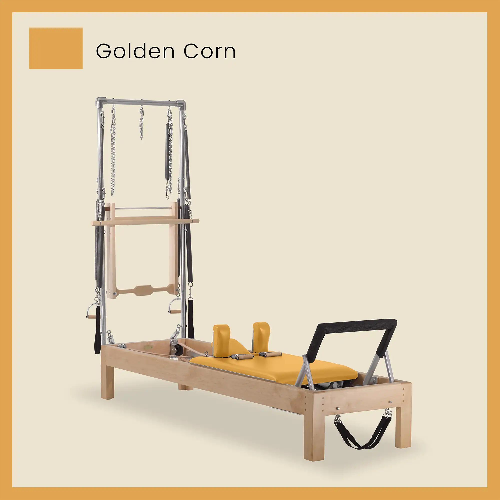 Pilates Reformer Cadillac Combo - Maple Wood Half Cadillac Conversion, Raised Bed - Image 37