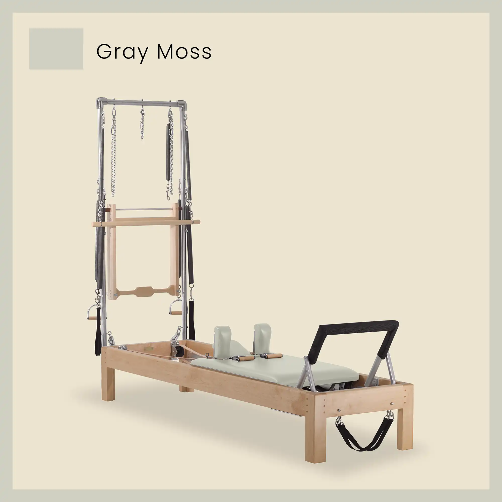 Pilates Reformer Cadillac Combo - Maple Wood Half Cadillac Conversion, Raised Bed - Image 40