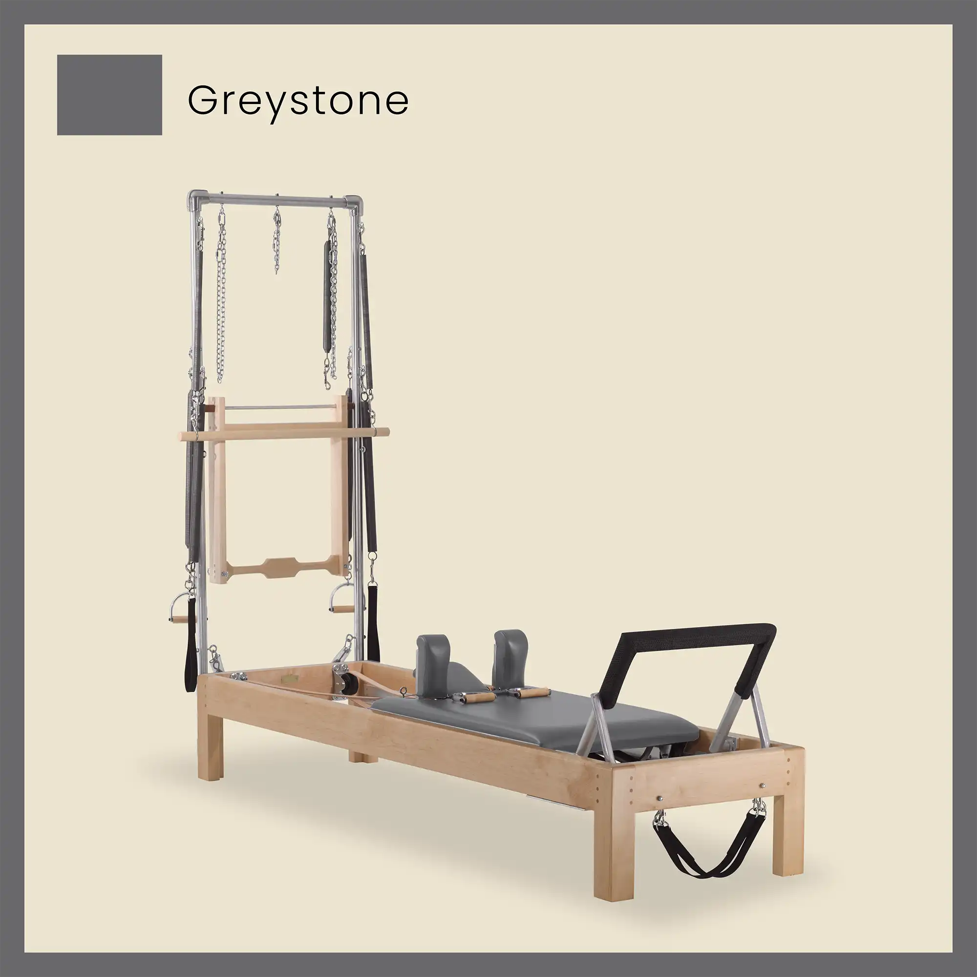 Pilates Reformer Cadillac Combo - Maple Wood Half Cadillac Conversion, Raised Bed - Image 41