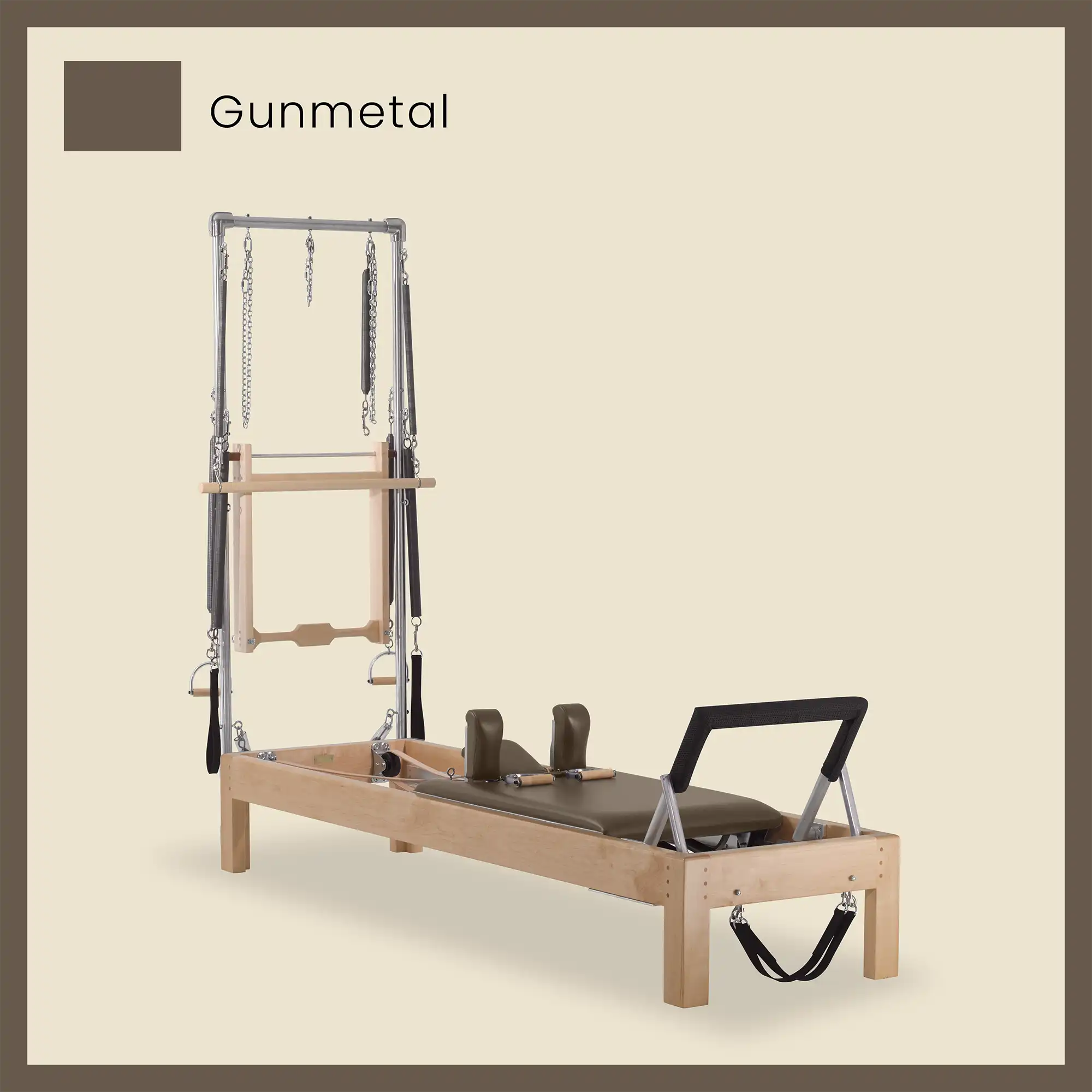 Pilates Reformer Cadillac Combo - Maple Wood Half Cadillac Conversion, Raised Bed - Image 43