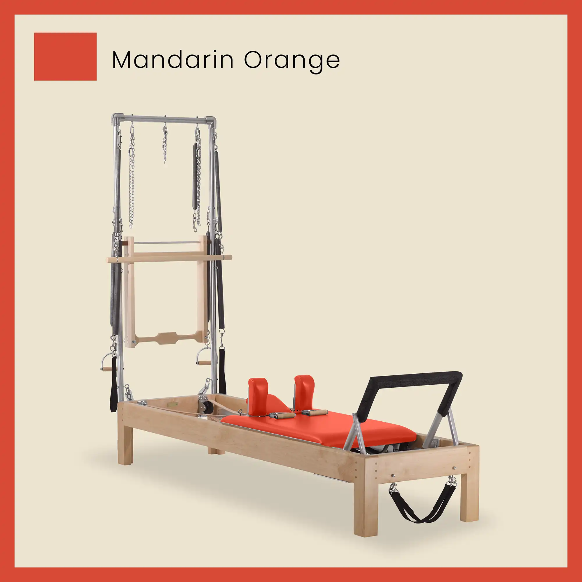 Pilates Reformer Cadillac Combo - Maple Wood Half Cadillac Conversion, Raised Bed - Image 46