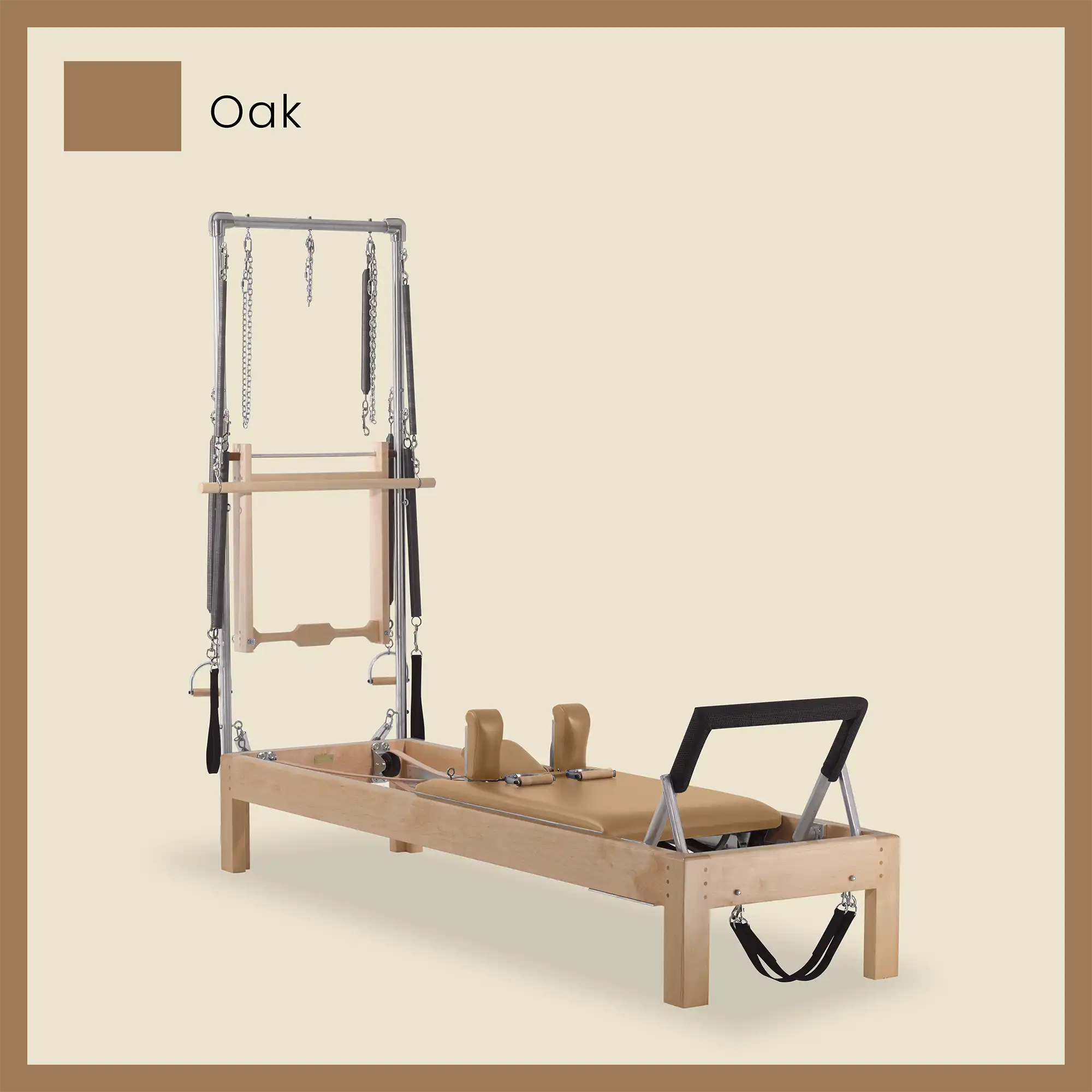 Pilates Reformer Cadillac Combo - Maple Wood Half Cadillac Conversion, Raised Bed - Image 50