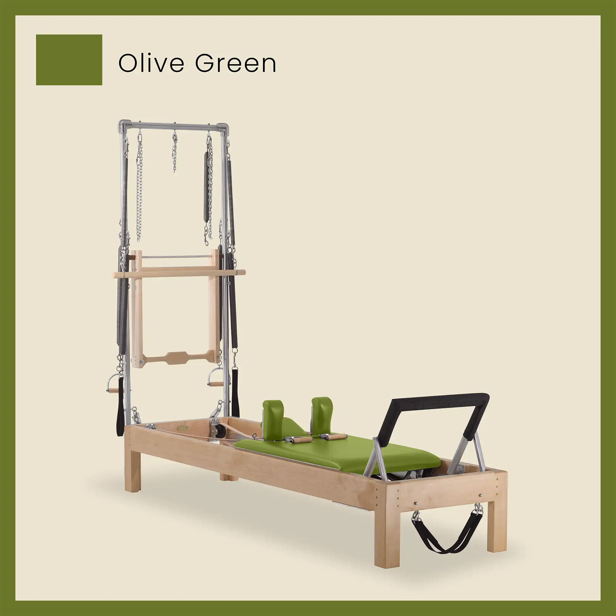 Pilates Reformer Cadillac Combo - Maple Wood Half Cadillac Conversion, Raised Bed - Image 51
