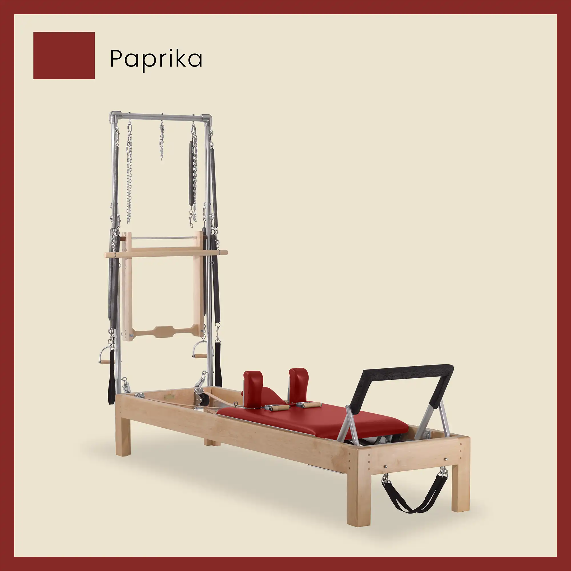 Pilates Reformer Cadillac Combo - Maple Wood Half Cadillac Conversion, Raised Bed - Image 53