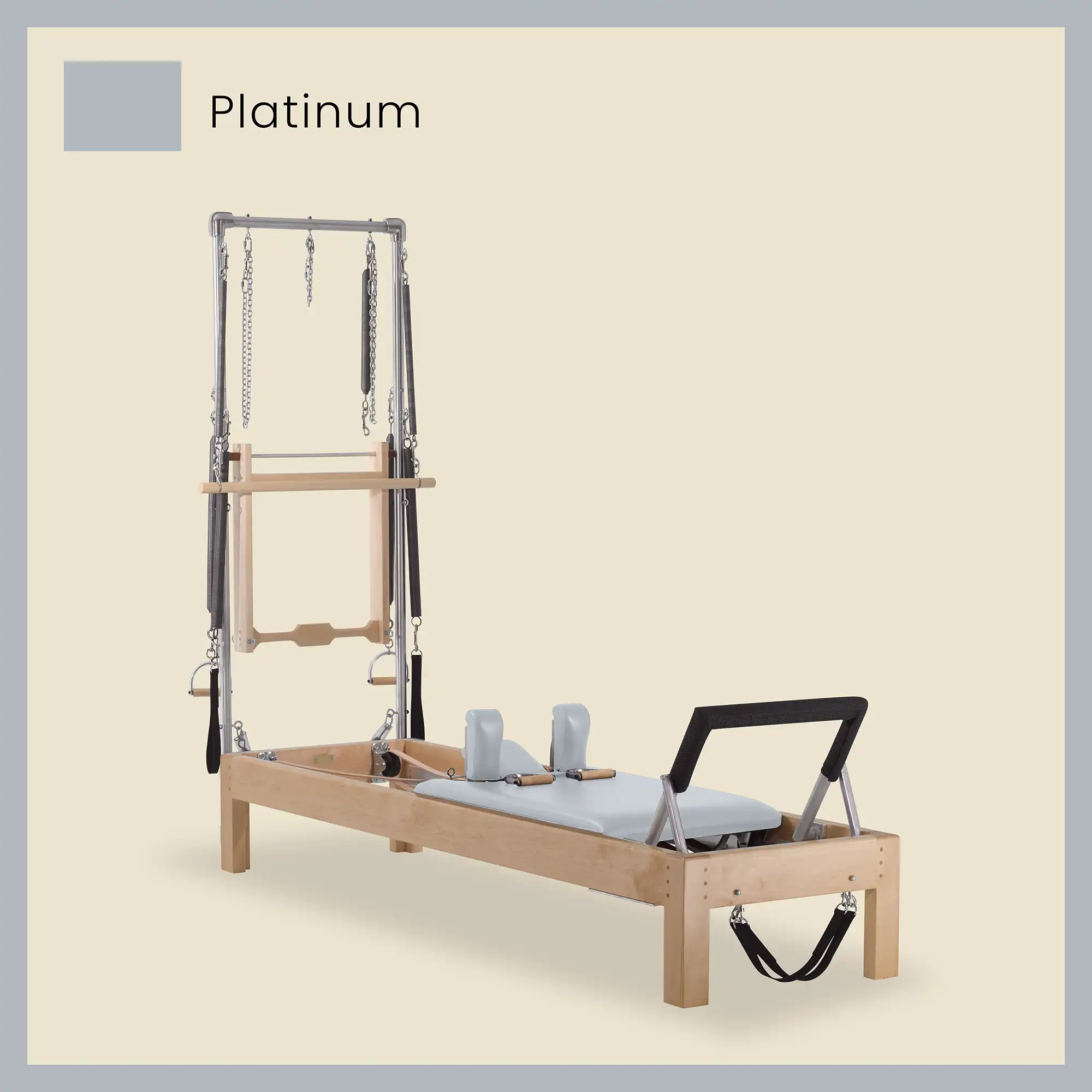 Pilates Reformer Cadillac Combo - Maple Wood Half Cadillac Conversion, Raised Bed - Image 55