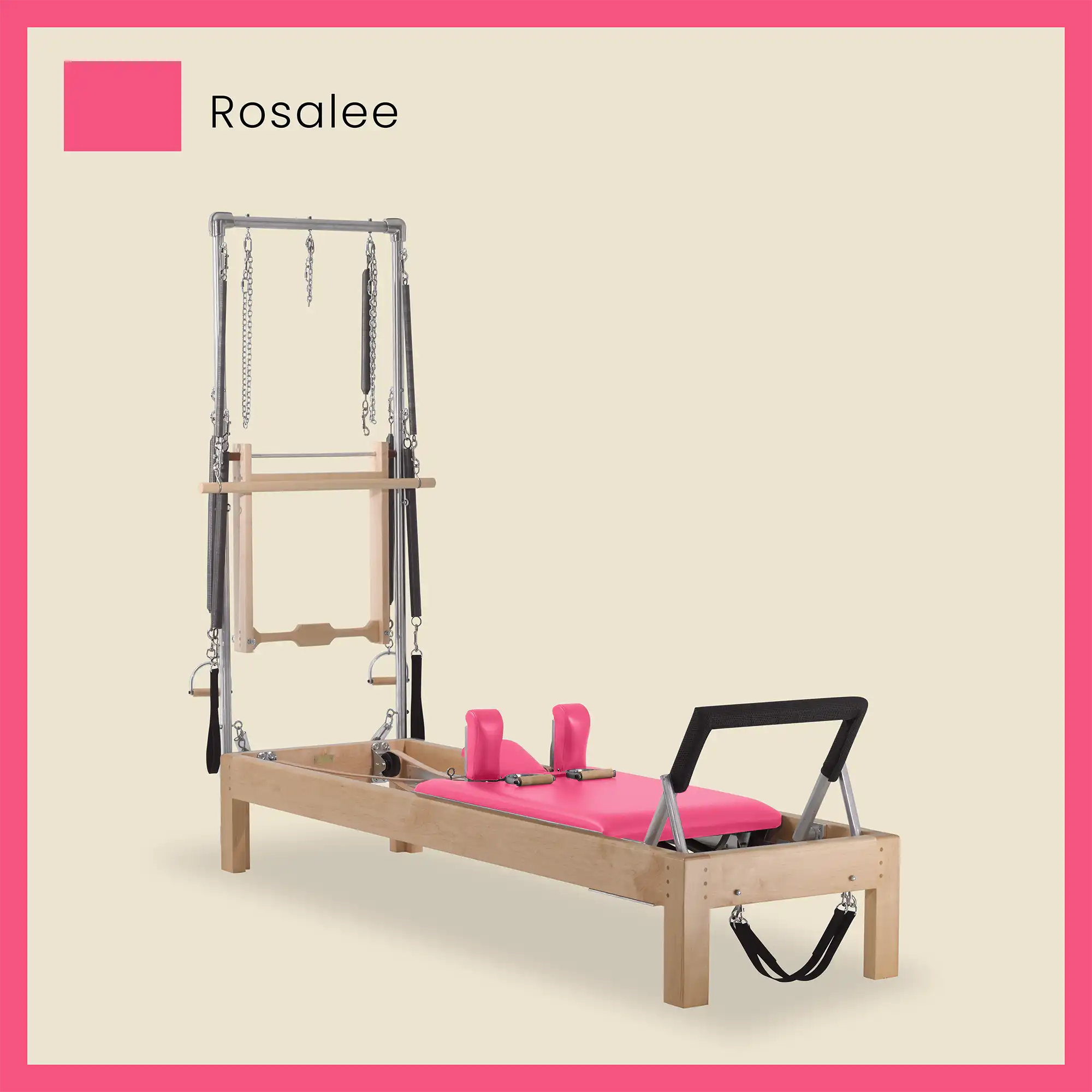 Pilates Reformer Cadillac Combo - Maple Wood Half Cadillac Conversion, Raised Bed - Image 58