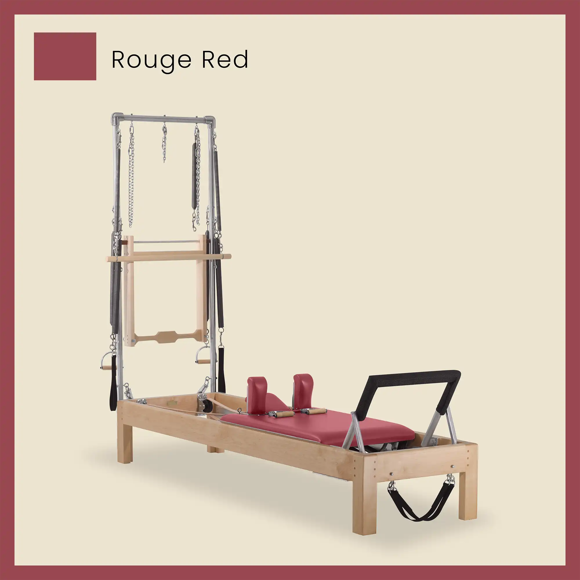 Pilates Reformer Cadillac Combo - Maple Wood Half Cadillac Conversion, Raised Bed - Image 59