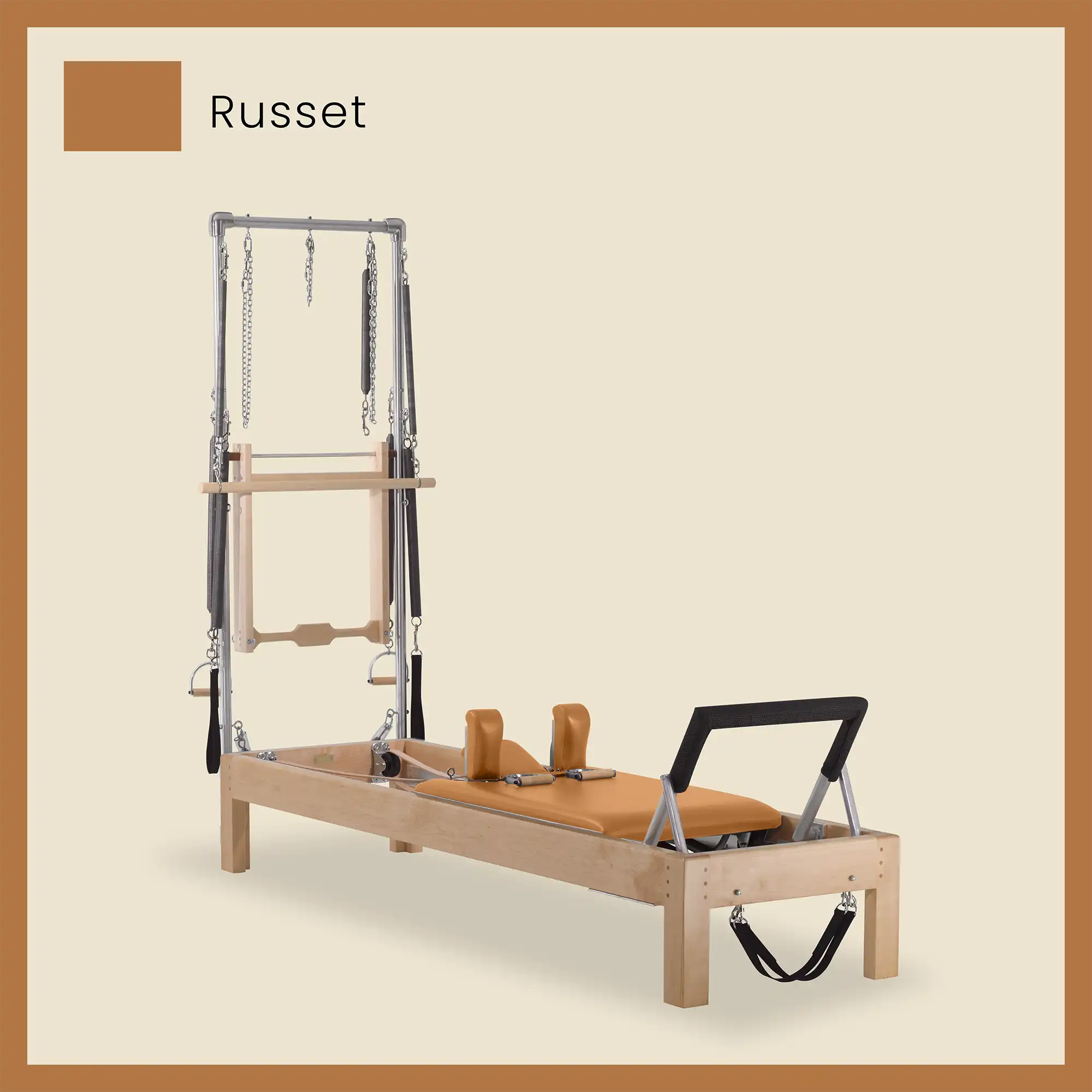 Pilates Reformer Cadillac Combo - Maple Wood Half Cadillac Conversion, Raised Bed - Image 61