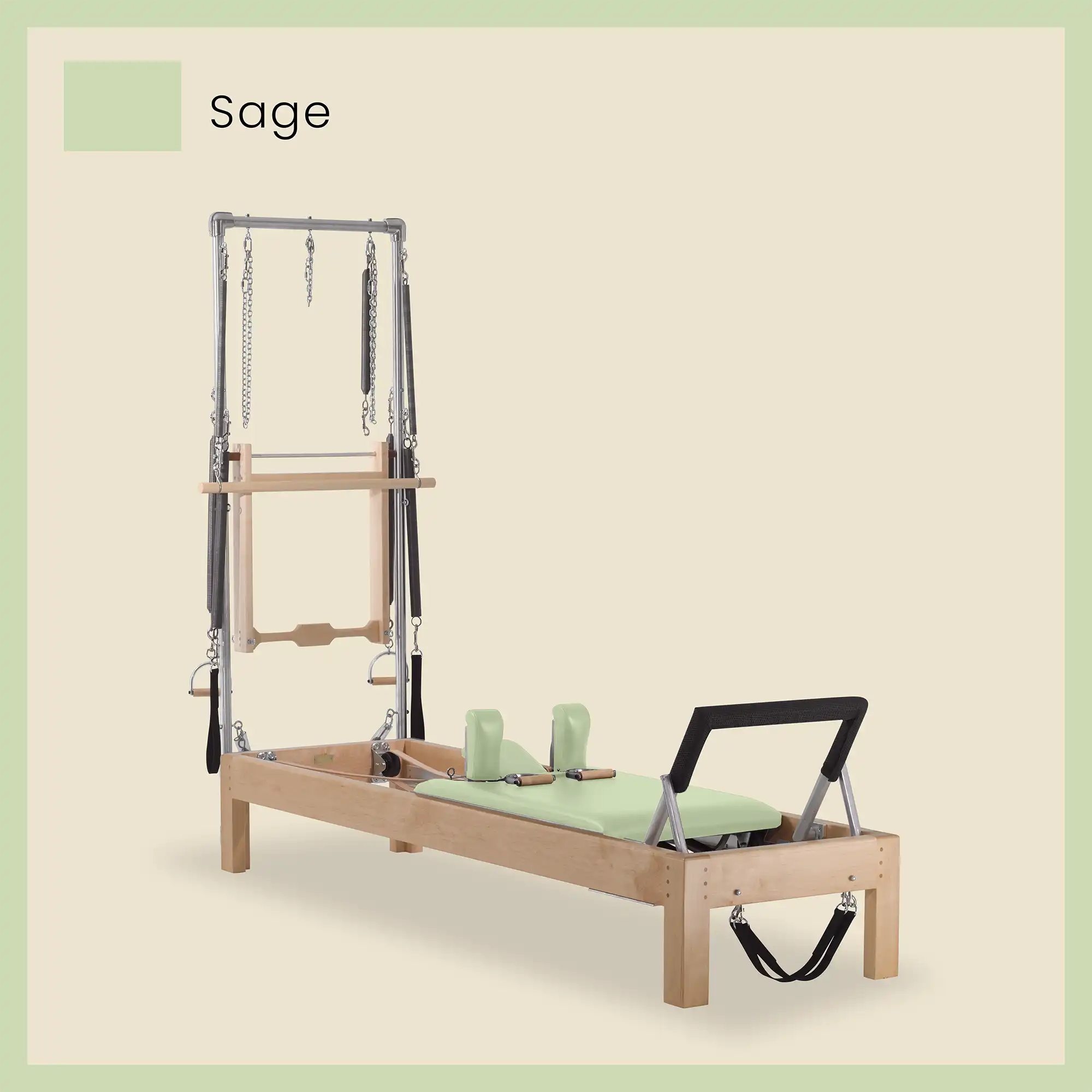 Pilates Reformer Cadillac Combo - Maple Wood Half Cadillac Conversion, Raised Bed - Image 62