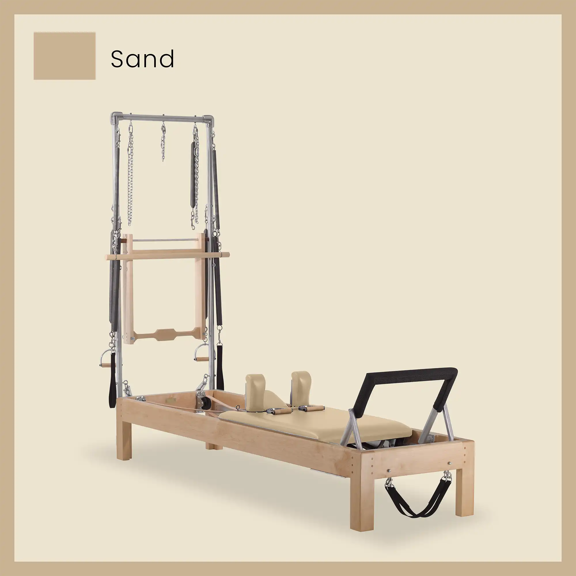 Pilates Reformer Cadillac Combo - Maple Wood Half Cadillac Conversion, Raised Bed - Image 63