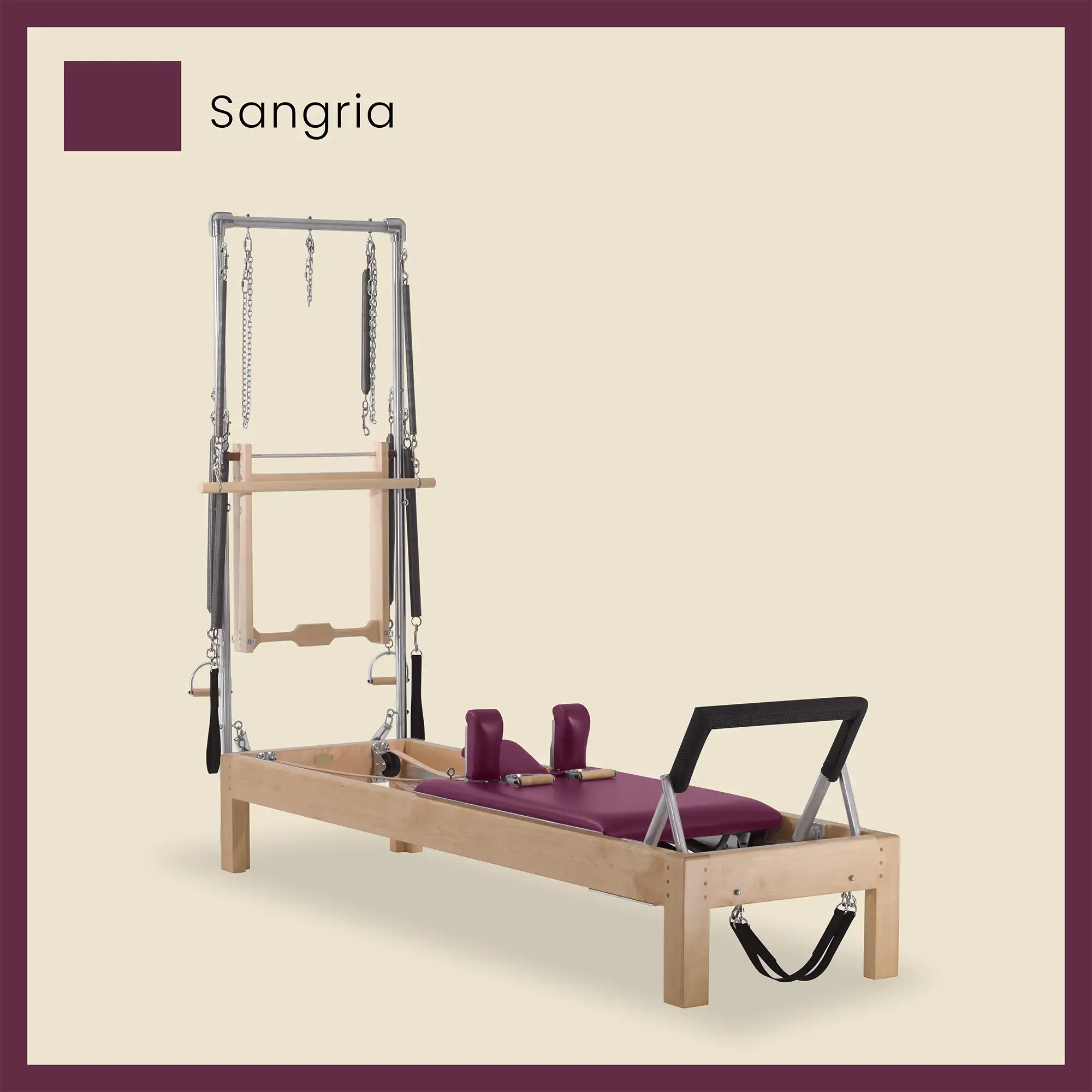 Pilates Reformer Cadillac Combo - Maple Wood Half Cadillac Conversion, Raised Bed - Image 64