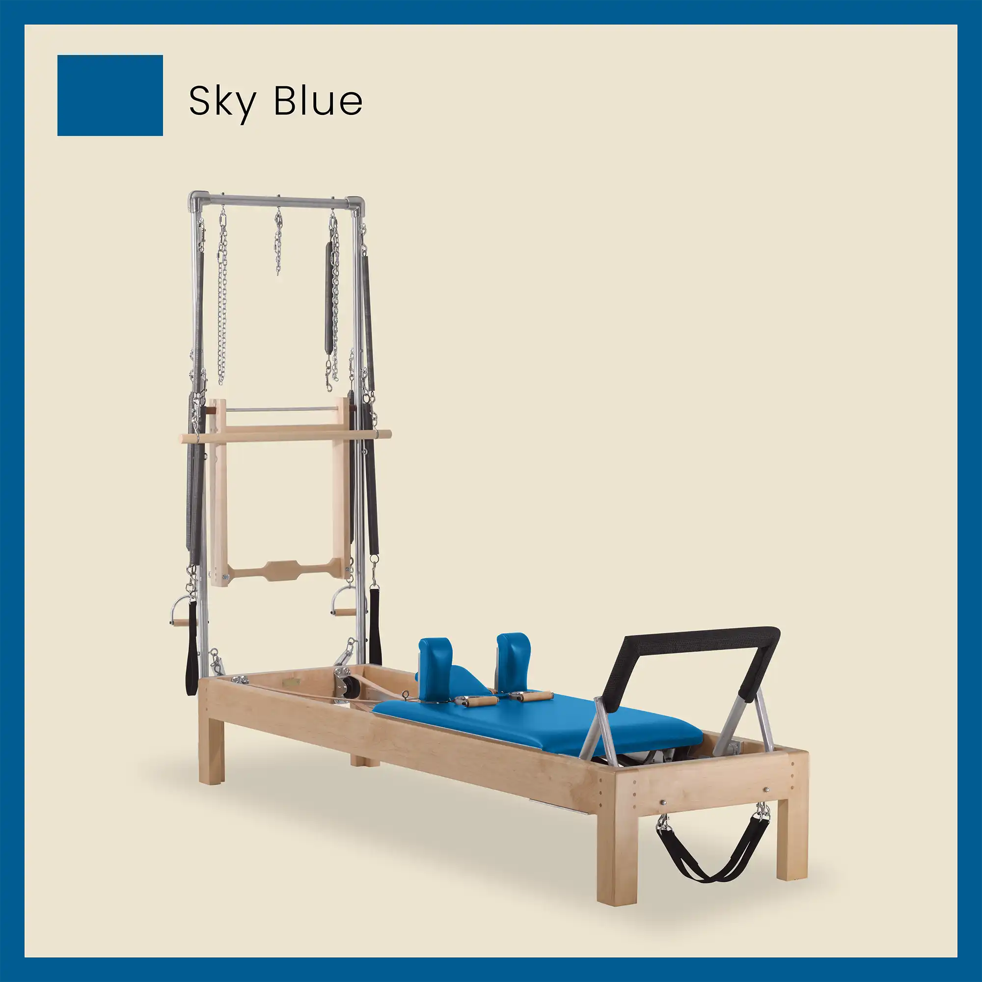 Pilates Reformer Cadillac Combo - Maple Wood Half Cadillac Conversion, Raised Bed - Image 65
