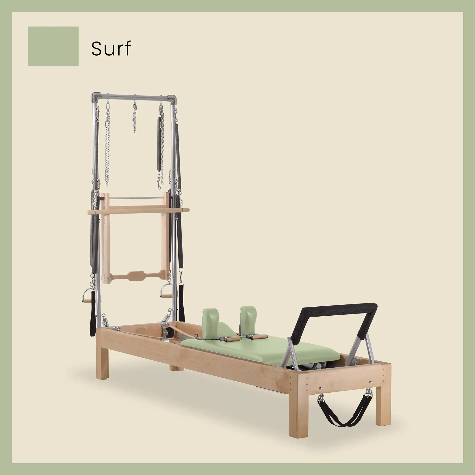 Pilates Reformer Cadillac Combo - Maple Wood Half Cadillac Conversion, Raised Bed - Image 67