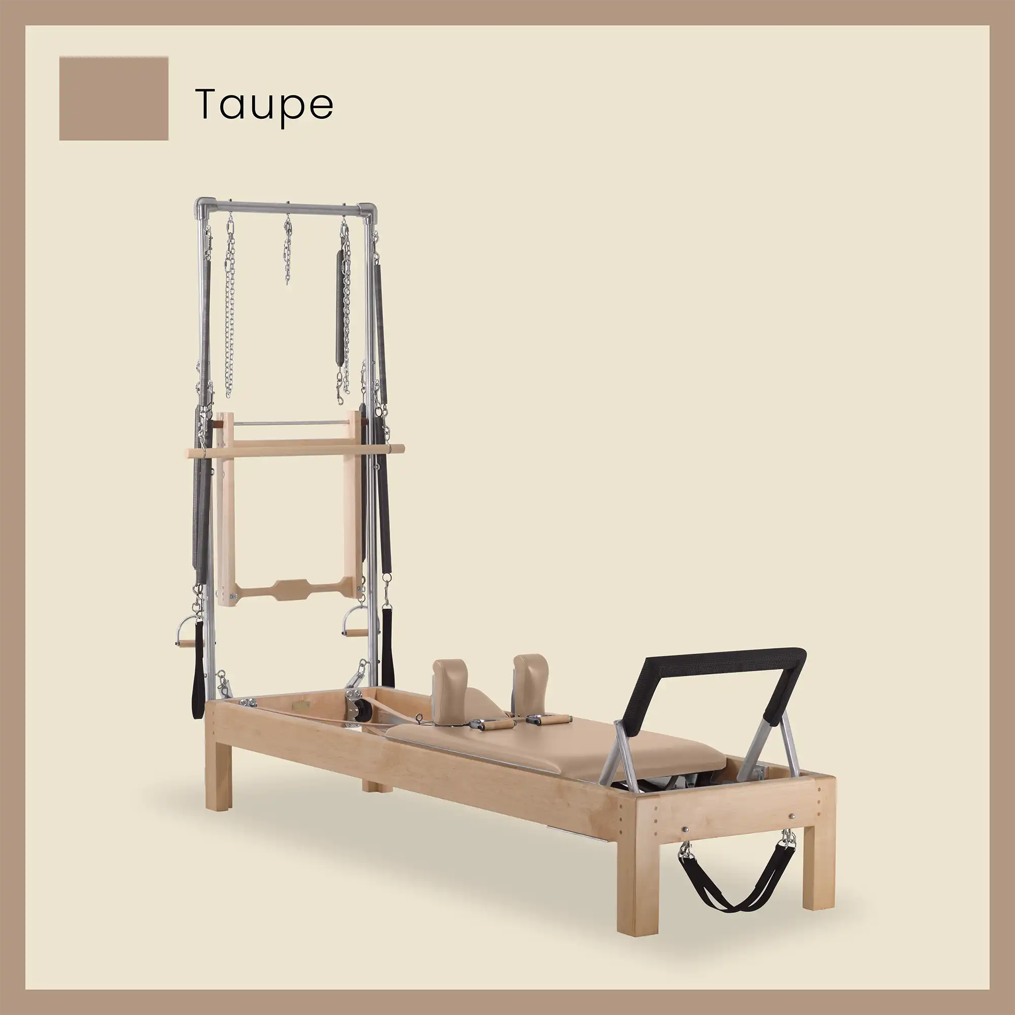 Pilates Reformer Cadillac Combo - Maple Wood Half Cadillac Conversion, Raised Bed - Image 68