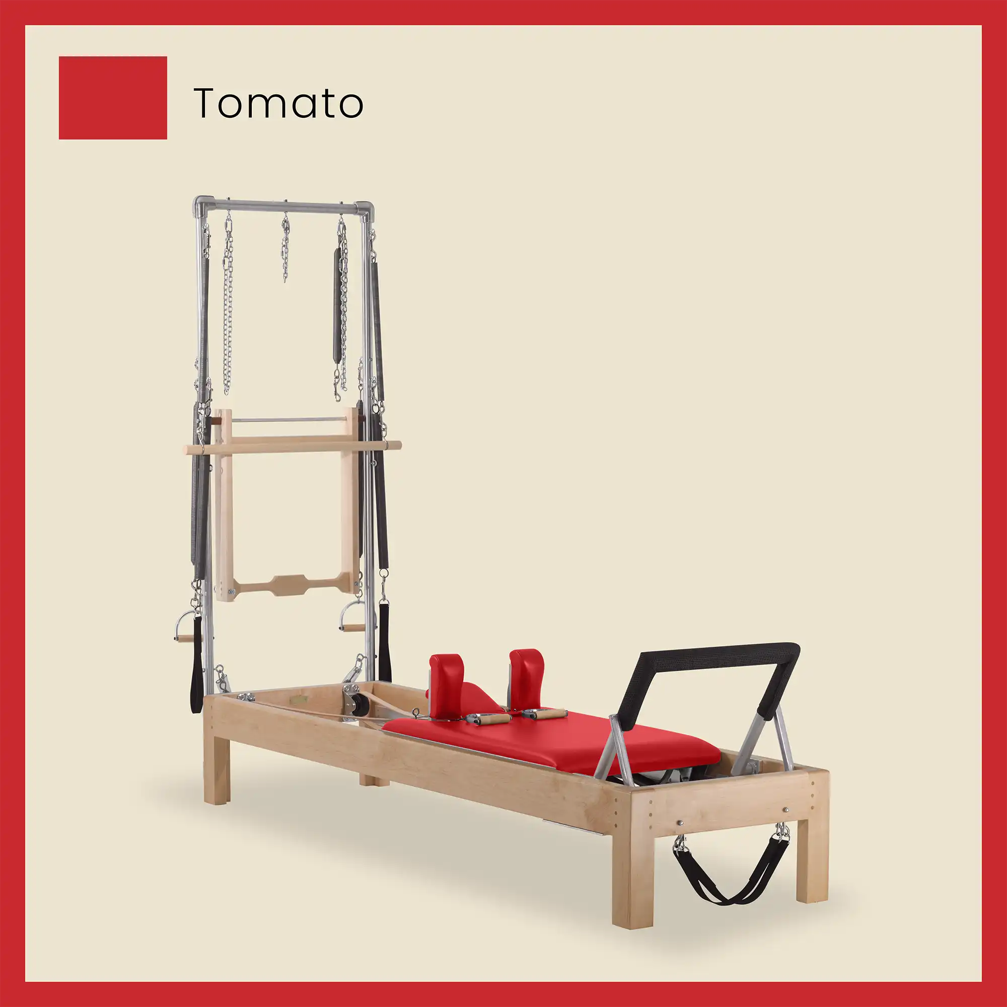 Pilates Reformer Cadillac Combo - Maple Wood Half Cadillac Conversion, Raised Bed - Image 70