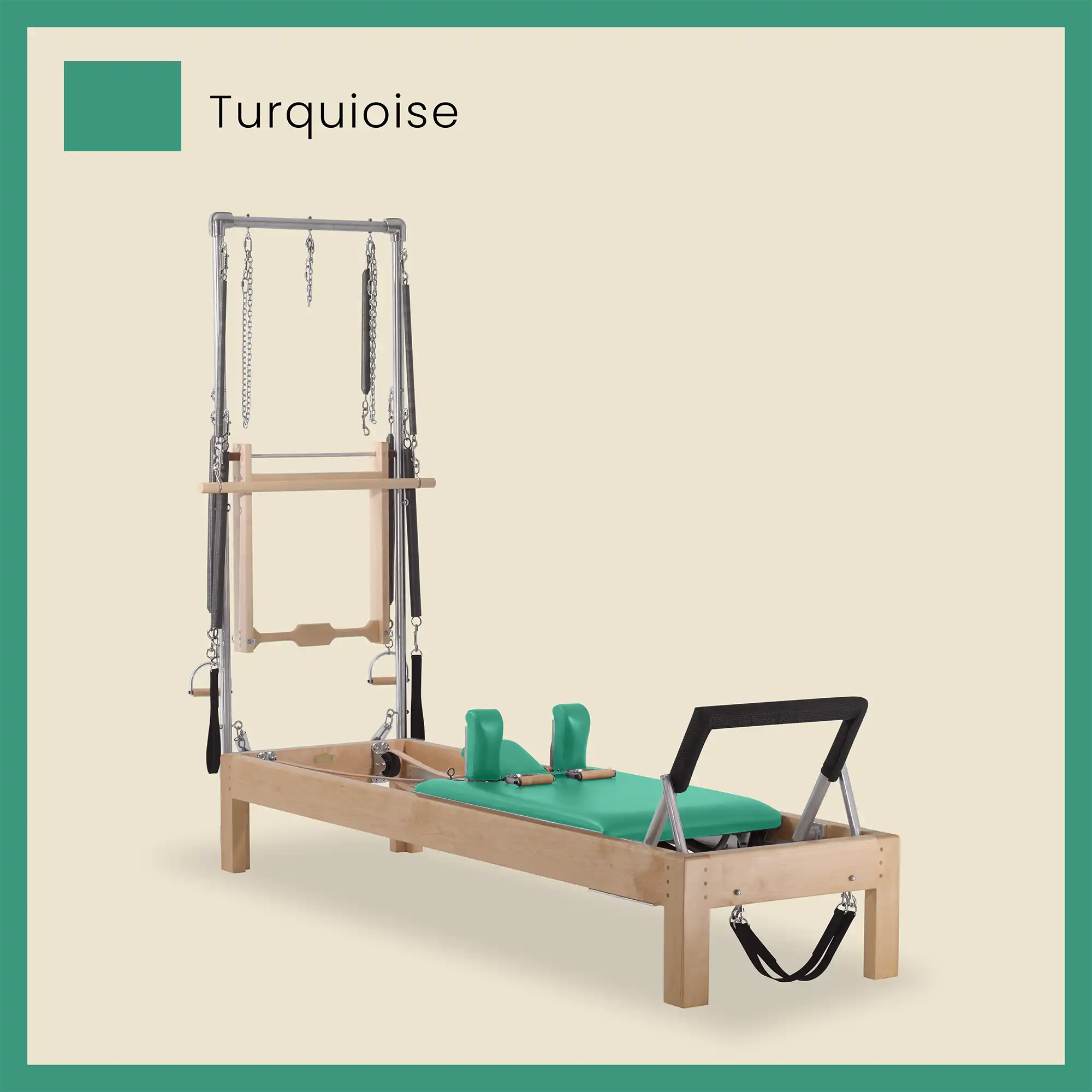Pilates Reformer Cadillac Combo - Maple Wood Half Cadillac Conversion, Raised Bed - Image 71