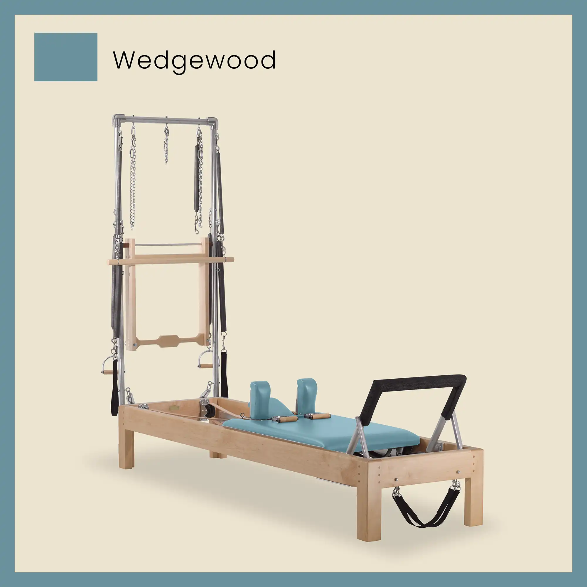 Pilates Reformer Cadillac Combo - Maple Wood Half Cadillac Conversion, Raised Bed - Image 72