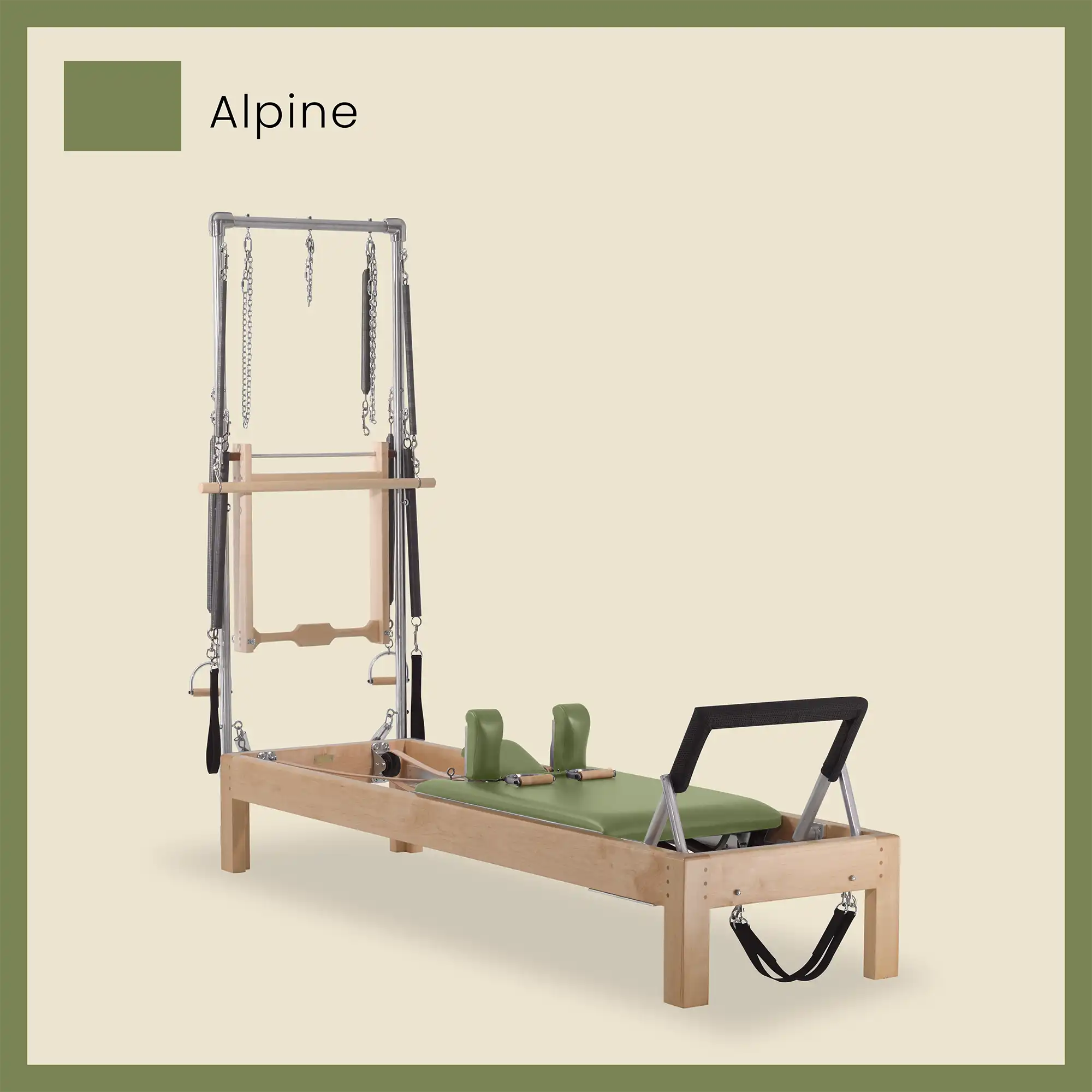 Pilates Reformer Cadillac Combo - Maple Wood Half Cadillac Conversion, Raised Bed - Image 9